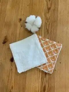 4er-Pack Fächertücher in Senf- und Weißtönen