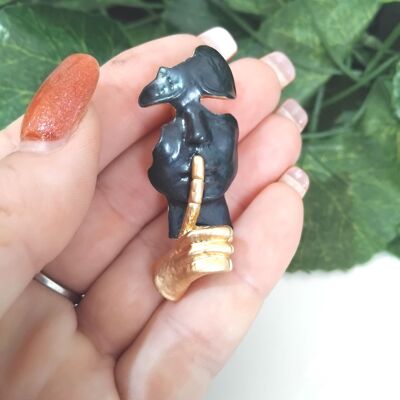 Broche éclectique « silence », broche moderne