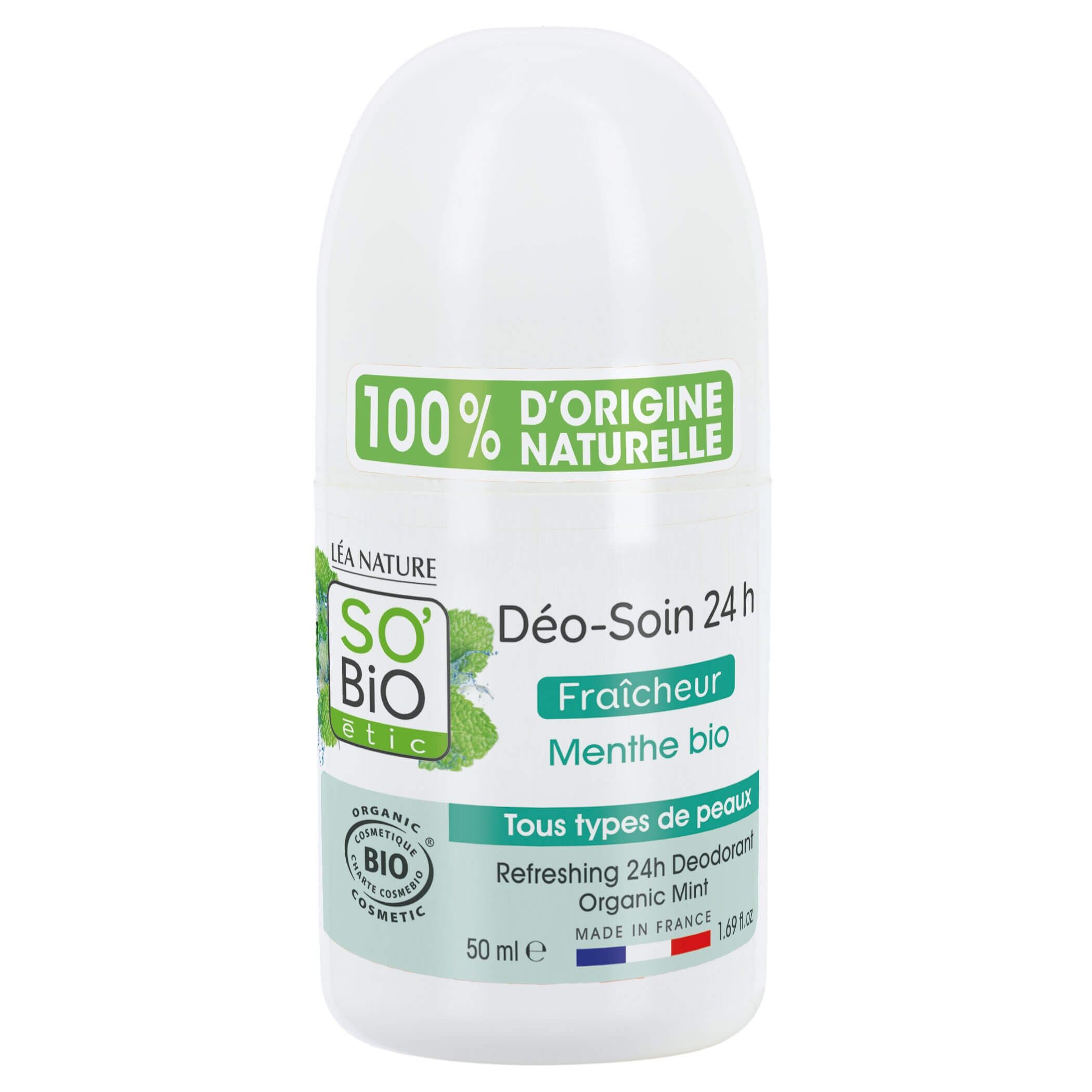 Deodorante freschezza, menta biologica