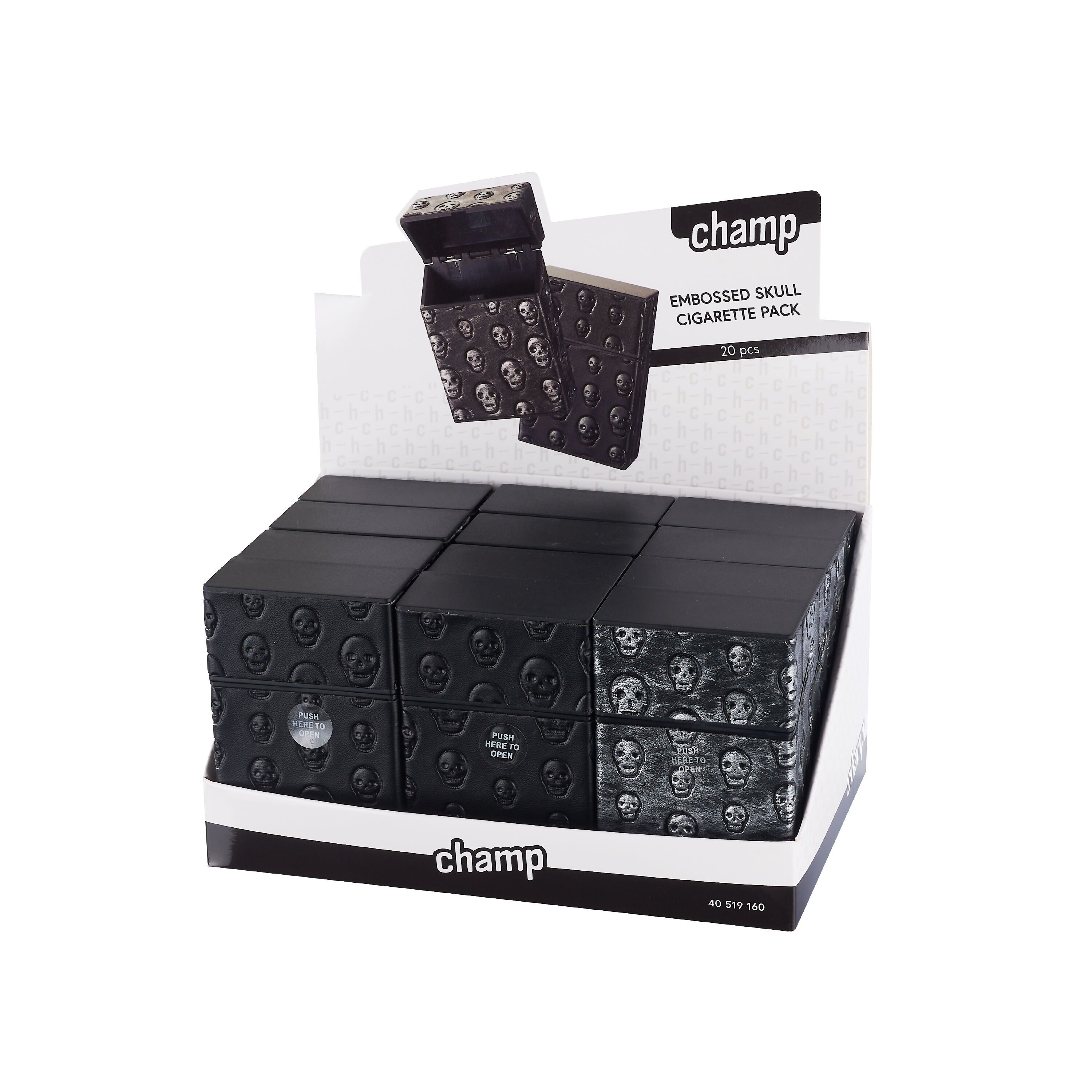 Portasigarette con motivo teschio 3D