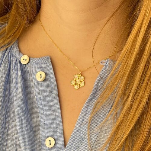 Collier chaine fleur diamant polki - Diana Flower (CCHPR3FLOWER)
