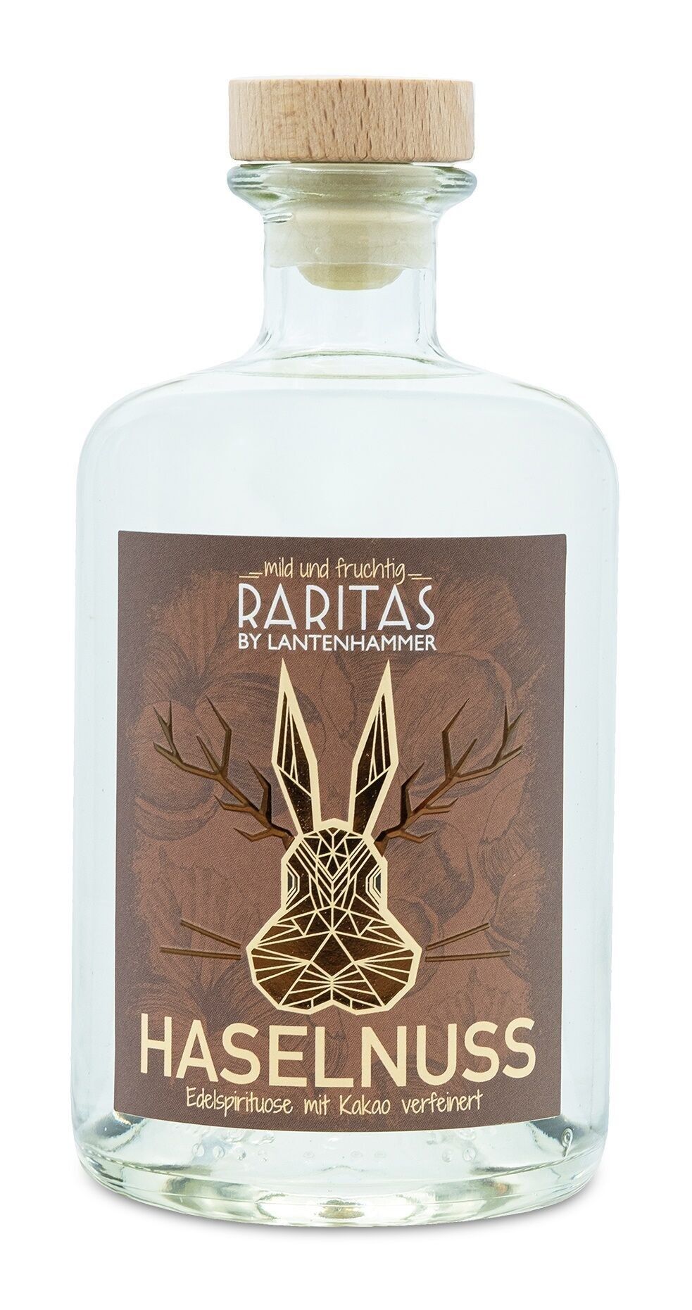 RARITAS Fine Spirit Hazelnut 32% 500 ml refined with cocoa