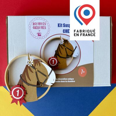 KIT CREATIVO - haz una decoración de CABALLO con un círculo de madera - para pegar