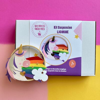 KIT CRÉATIF - fabrique une déco LICORNE avec un cercle en bois – à coller