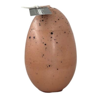 Vela en forma de huevo, color cacao con toques negros, 13 cm