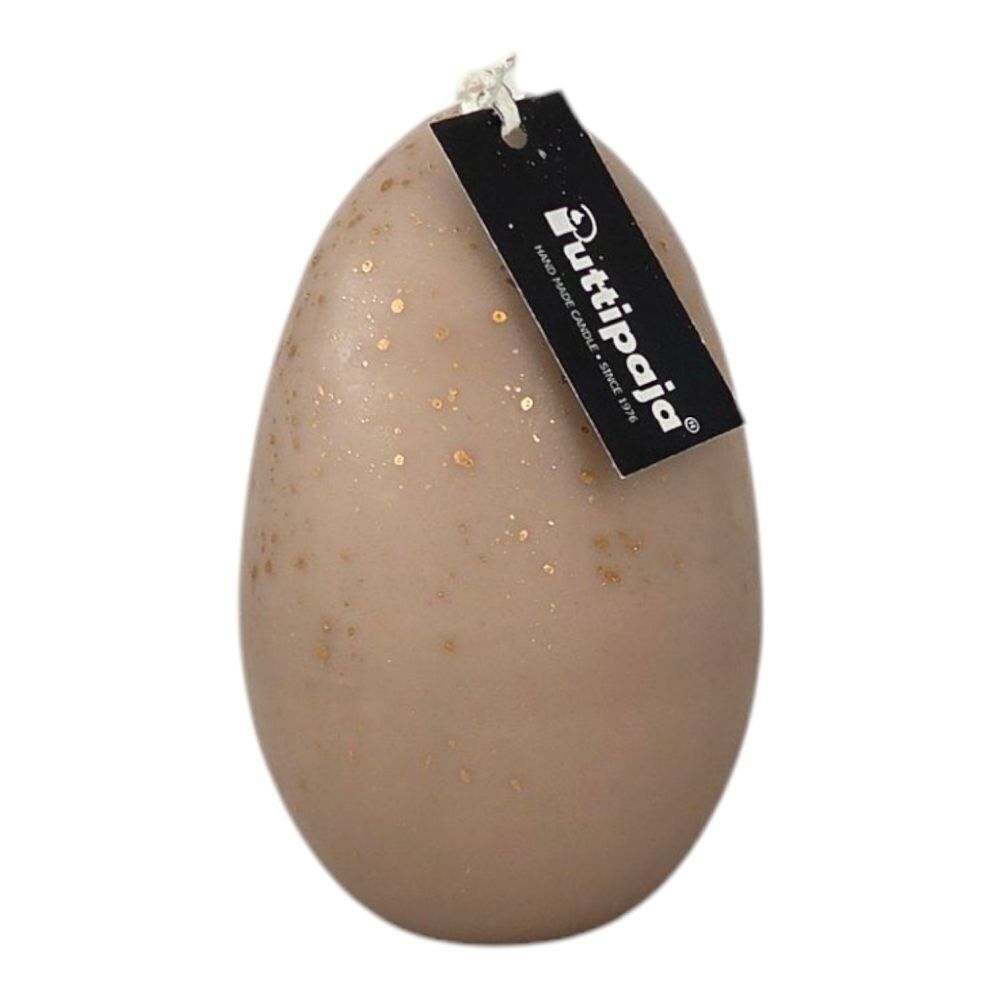 Candela a forma di uovo, polvere con schizzi neri, 13 cm