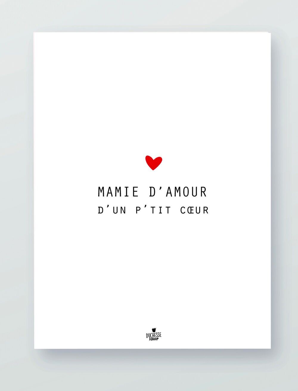 Affiche fête des Grands-mères - mamie d'amour, cœur rouge (30X40 cm)