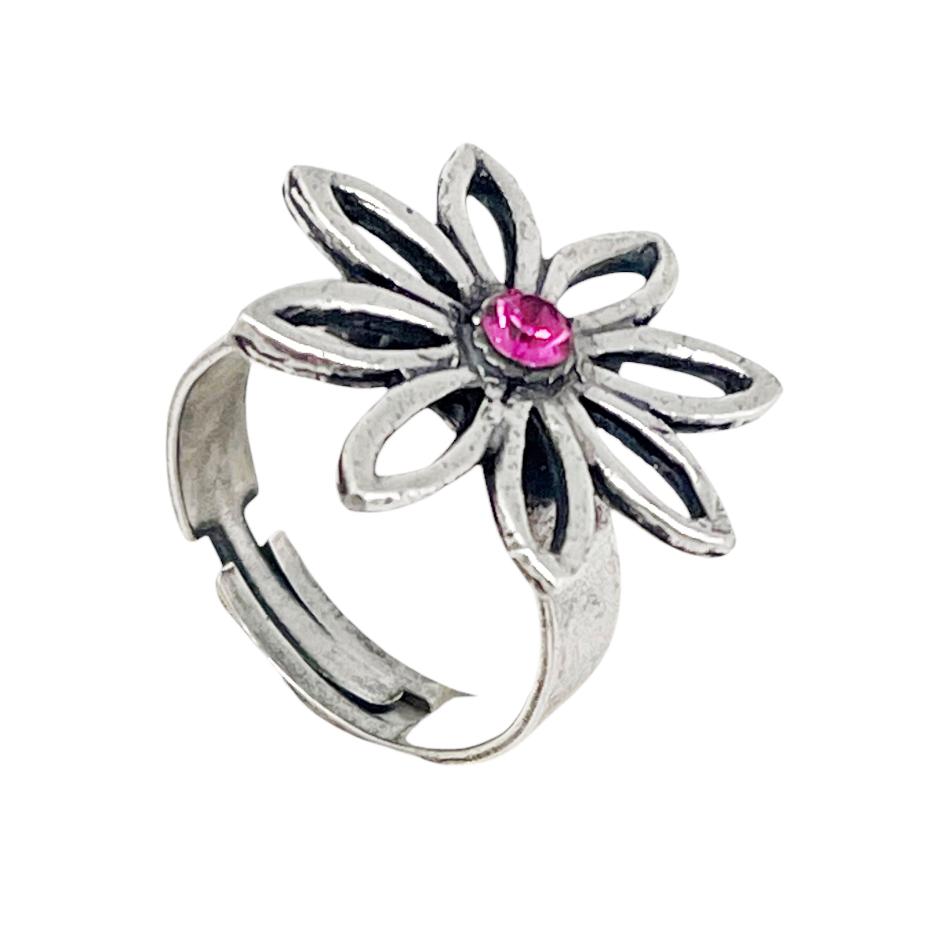 Anello Margarita in argento fucsia