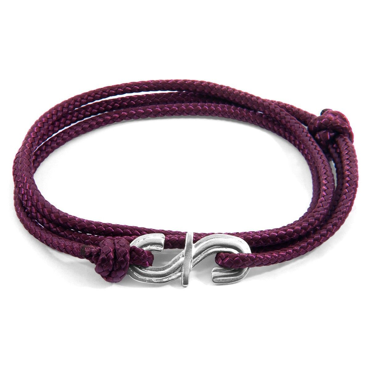 Pulsera de cuerda y plata con la firma del Sr. Shaw en color morado berenjena