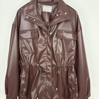 PARKA SAHARIENNE EN FAUX CUIR -3556