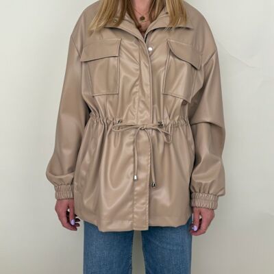 PARKA SAHARIANA DE CUERO SINTÉTICO (3556)