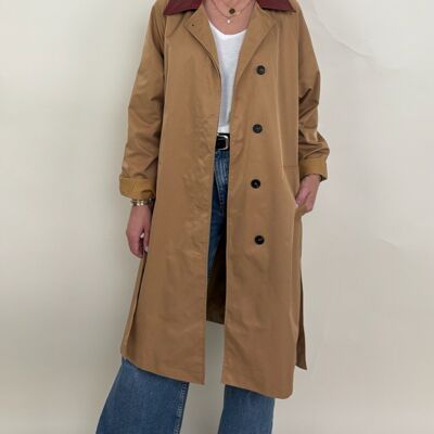 TRENCH COAT WITH CONTRASTING COLLAR (3558)
