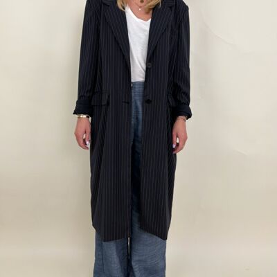 ABRIGO ESTILO BLAZER DE RAYAS DE TENIS (3564)