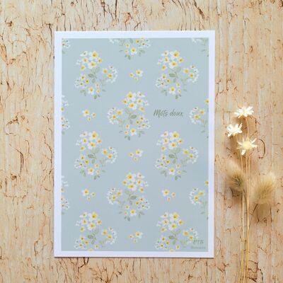 Tarjeta de felicitación · "Dulzura de primavera" · Palabras dulces