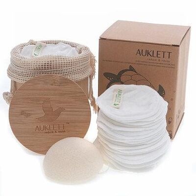 Almohadillas de algodón de bambú reutilizables - Paquete de 20 (Blanco)