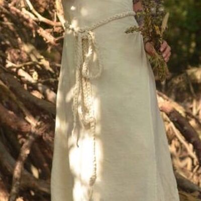 Abito lungo Boho naturale -Tessuto a mano-