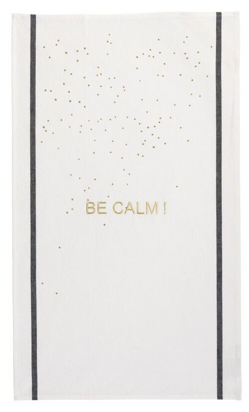 Torchon Be calm Or Blanc 80 x 50