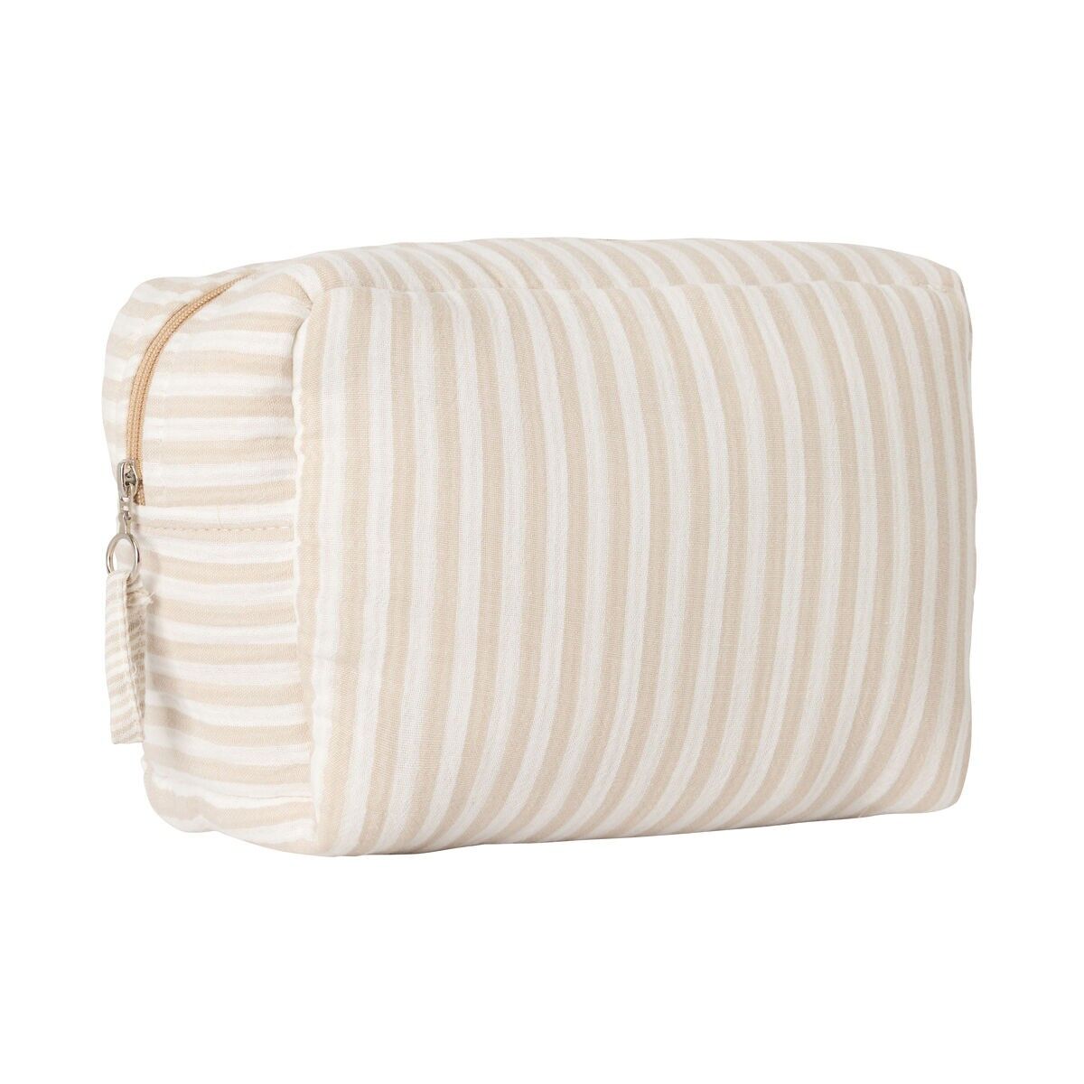 Kulturbeutel aus Baumwollgaze, gefüttert mit gestreifter beschichteter Baumwolle – Kieselstein