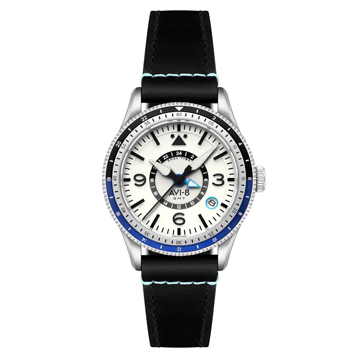 AVI-8 – FLYBOY AUTOMATIC GMT AIRMASTER – AV-4128 – Japanisches Automatikwerk mit GMT-Funktion – Rundes Edelstahlgehäuse