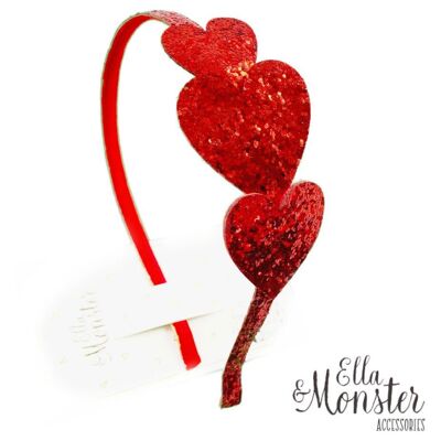 FASCIA PER CAPELLI CUORE ROSSO
