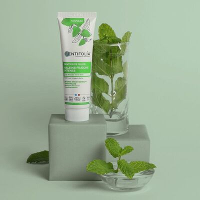 Fluoride toothpaste for intense fresh breath