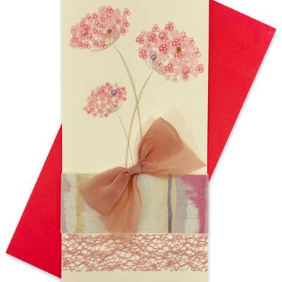 Handmade double folded card with envelope 10 x 20cm
