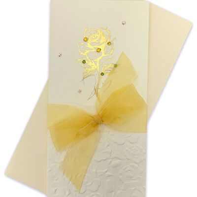 Handmade double folded card with envelope 10 x 20cm