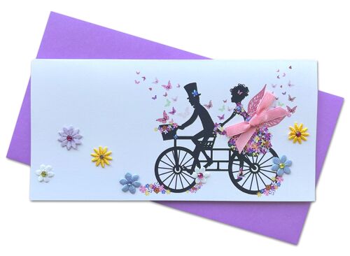 Handmade double folded card with envelope 10 x 20cm