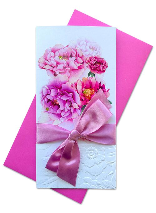Handmade double folded card with envelope 10 x 20cm