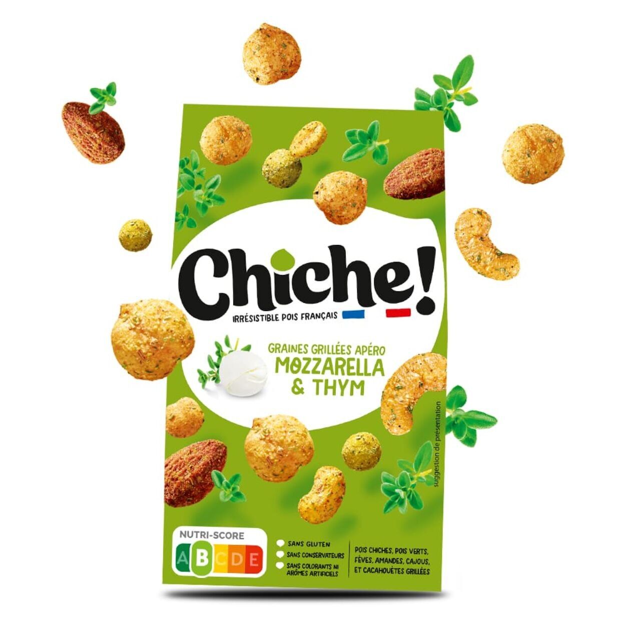 Semi tostati per aperitivo (ceci, fave & co) - Mozzarella e Timo 90g