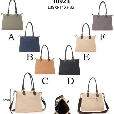 Sac à bandoulière en toile avec 2 longues poignées synthétiques. B2B