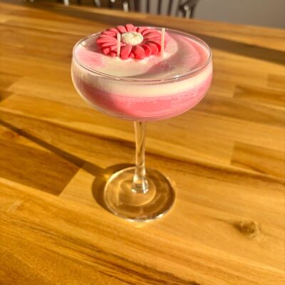 Vela de cóctel - Flor rosa