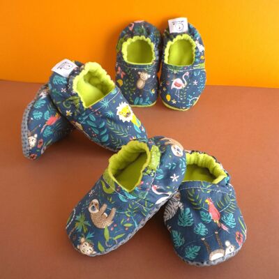 Chaussons bébé antidérapant motif jungle