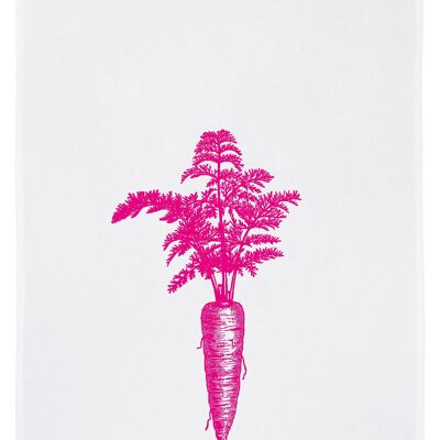 Strofinaccio bianco, carote rosa