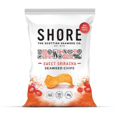 Seaweed Chips – Sweet Sriracha Chilli (share bag format) 12X80g