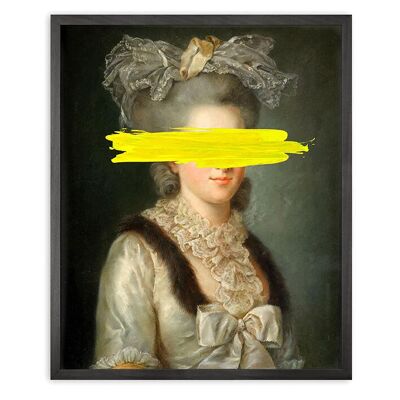 Segno giallo Tela stampata con cornice