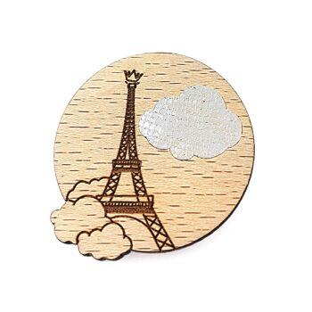 BROCHE PARIS SOUS LES NUAGES blanc 3