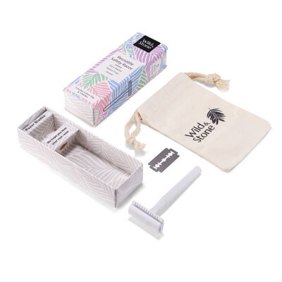 Reusable Safety Razor for Women & Men (White)