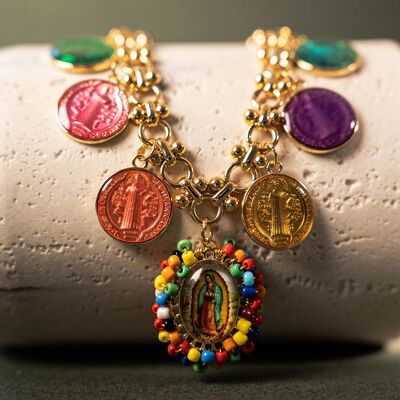 Virgin of Guadalupe Necklace and Saint Benedict Medallions