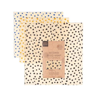 Bienenwachs Wraps - Dalmatiner - 3er Pack (2x Medium, 1x Large)