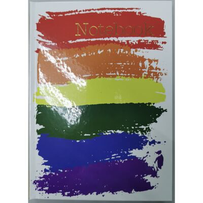 Carnet de notes A5 avec drapeau arc-en-ciel