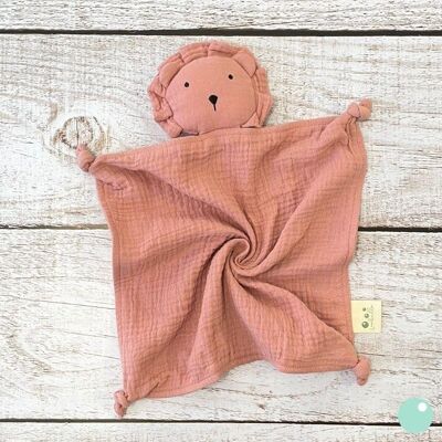 Doudou Lion Vieux Rose "Leon"