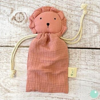 Doudou Lion Vieux Rose "Leon" 3