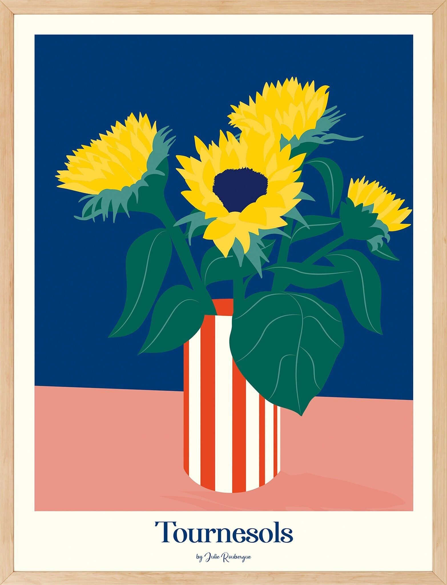 SUNFLOWERS POSTER, Art Illustration 30x40cm