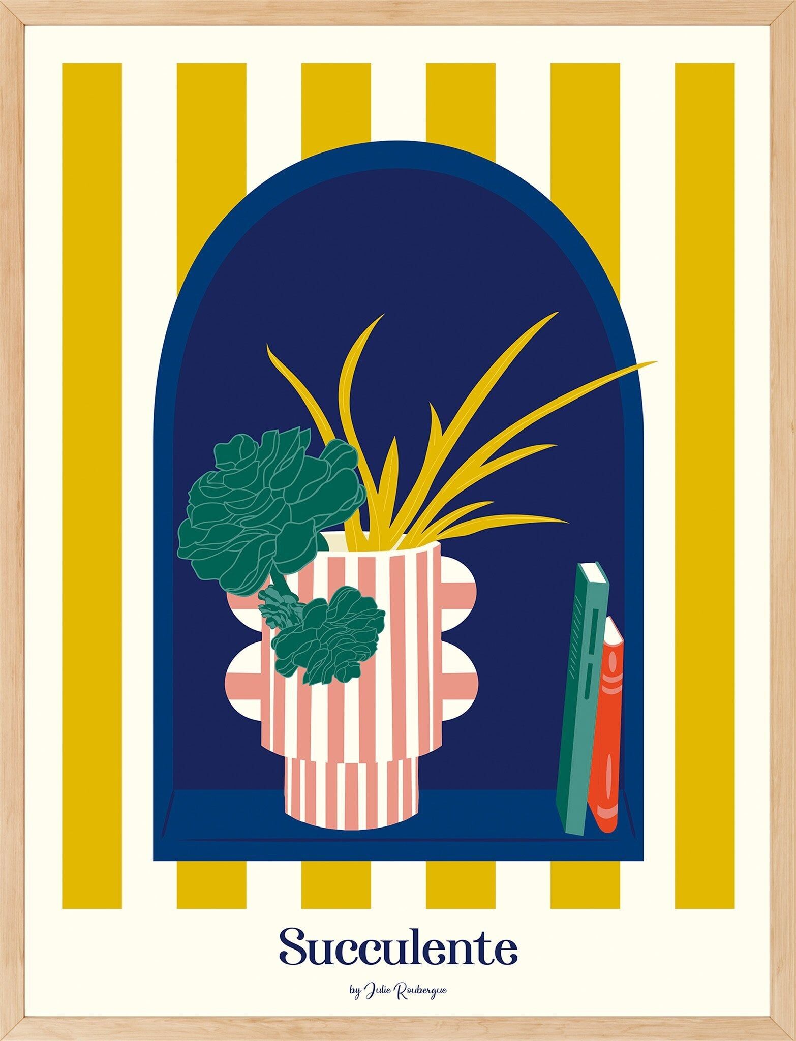 POSTER SUCCULENTE, Illustrazione artistica 30x40cm