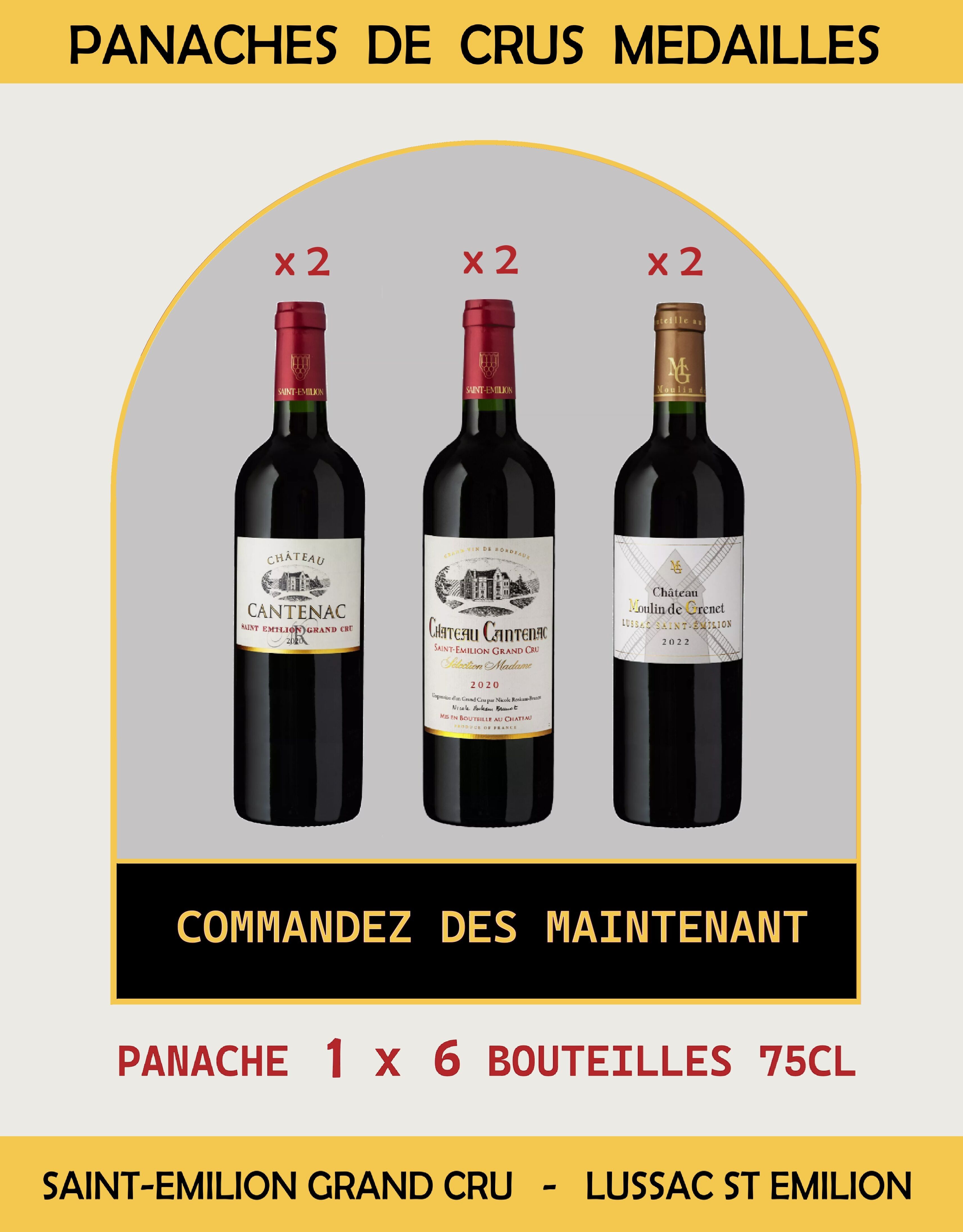 Saint-Emilion Panaché - Crus pluripremiati / 6 x 75cl.