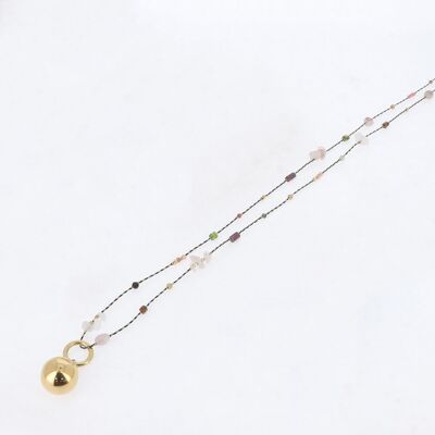 Bola kit / necklace - cord and natural stones and charm - OUT OF BOX BOLA