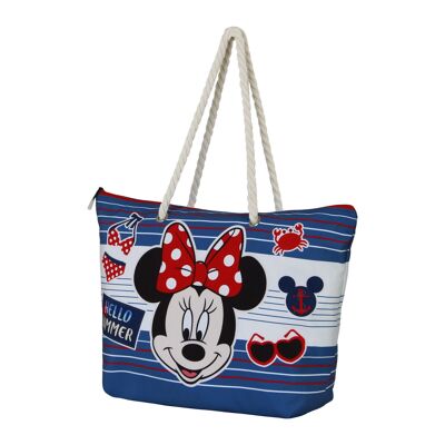 Sac de plage d'été Disney Minnie Mouse Soleil, bleu