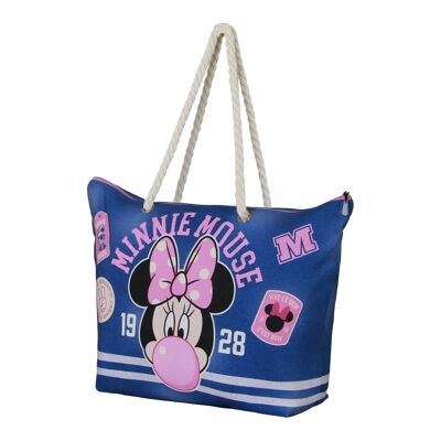 Sac de plage Disney Minnie Mouse Varsity Soleil, bleu