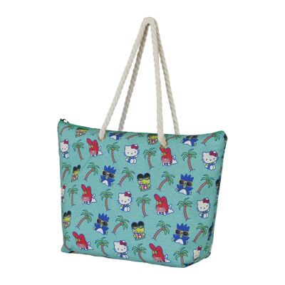 Borsa da spiaggia Sanrio Hello Kitty Palms-Soleil, turchese